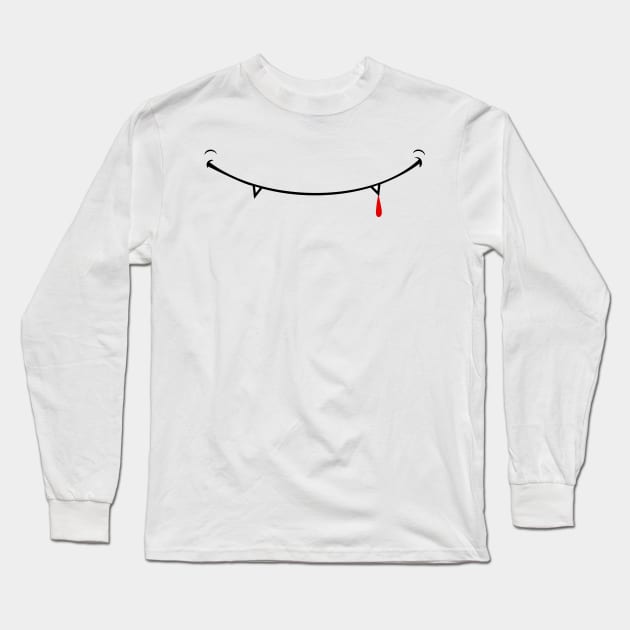 Vampire Mouth Blood Face Smile Long Sleeve T-Shirt by Shirtbubble